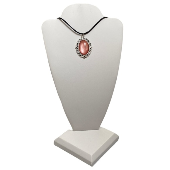 Hand Crafted Jewelry - Hand Crafted necklace by Svetlana Yeung pink fluid art pendant cord Size OS